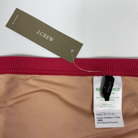 J. Crew Ribbed Trim Hipster Bottom XL Pink Red Full Coverage NWT Beach Swimwear - Picture 3 of 6
